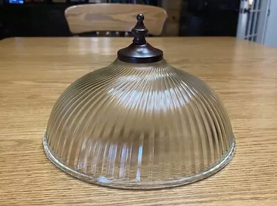 Vintage Clear Ribbed Round Ceiling Light Cover/shade • $14