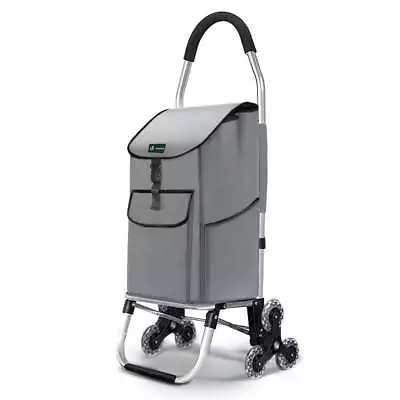 VOUNOT Lightweight Folding Insulated Shopping Trolley Cart On 6 Wheels 45L Grey • £36.99