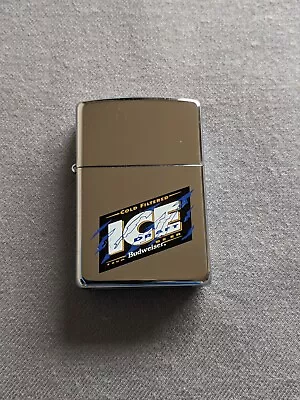 $37.99 • Buy Vintage 1995 Budweiser Ice Draft Beer High Polish Zippo Lighter Unused Rare