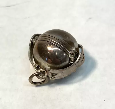 Vintage Sterling Silver Ball Orb 6 Photo Picture Folding Locket Pendant 22g • $37