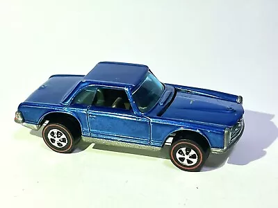 MERCEDES BENZ 280SL - Blue W/Gray Int. 1969 HK Original Hot Wheels REDLINE Nice • $125.95