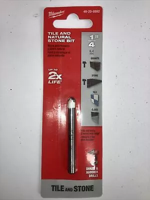 MILWAUKEE 1/4” Carbide Tipped Bit For Stone Granite Ceramic & Glass 48-20-8992 • $10