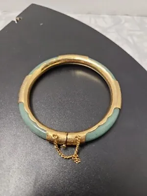 Jade Vintage Gold Plated Beautiful Women's Bracelet • $93.75