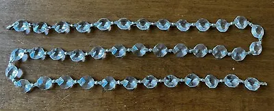 $18 • Buy Vintage Chandelier Replacement Parts Crystal Octagons 1 Strand, 39 Crystals