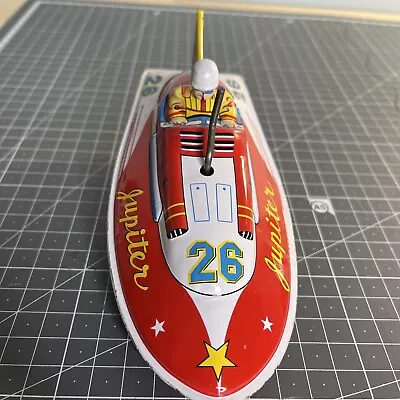Marusan Jupiter 26 Vintage Tin Toy Speedboat  Wind Up.Rare Find Made In Japan. • $150