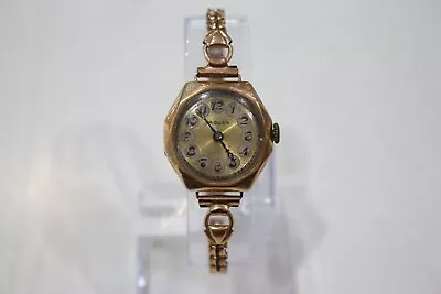 Rolex 1930s Ladies 9ct Gold Wristwatch With 9ct Sil Lined Band • $1599