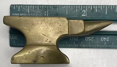 NICE VINTAGE 4.2 Oz SMALL  LITTLE BRASS ANVIL • $50