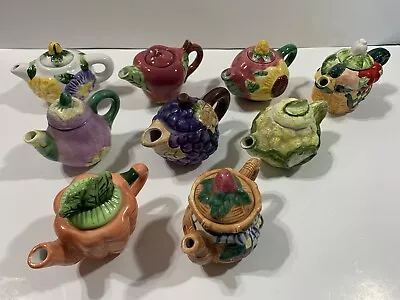VINTAGE LOT Of 9 Miniature VEGETABLE GARDEN Teapot Sets Collectibles !!LOOK!! • $49.80