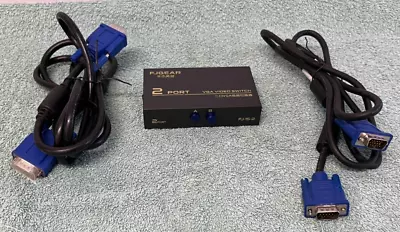 2 Port VGA Video Switch - 1 In/2 Out Or 1 Out/2 In - With Cables - Used • $2.99