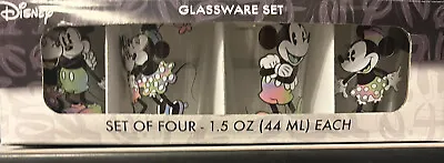 Disney Set Of 4 Mickey & Minnie Mouse Shot Glasses Collectible 1.5 Oz Barware • $8