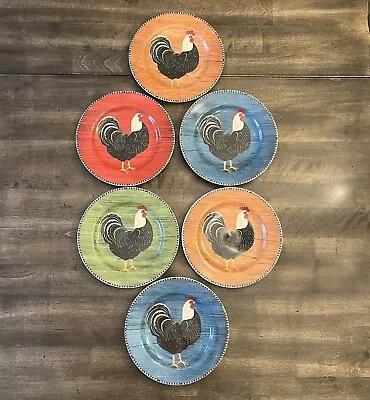 Set Of 6 Warren Kimble Rooster By Sakura Salad Plates Wall Decor Or Table Set • $24