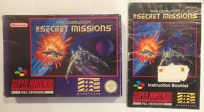 WING COMMANDER The Secret Missions - Box & Manual ONLY.. For Snes Game.. • $49.50