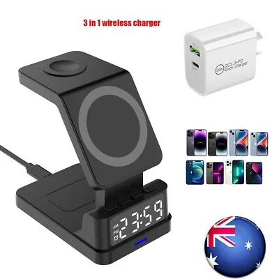 Wireless Charger Dock Charging Station For Apple Watch IPhone 15 14 13 12 MAX XR • $14.24
