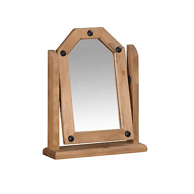 Corona Mirror Single Dressing Table Mexican Solid Pine By Mercers Furniture® • £39.99
