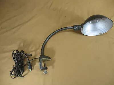 Vintage 1950's Industrial Gooseneck Bench Clamp Work Lamp Light • $149.99