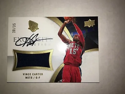 2007-08 UD Exquisite VINCE CARTER Game Used Patch AUTOGRAPH # 30/35 Gold Auto  • $1995