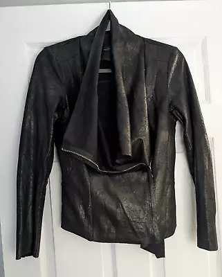 NWOT Zara Women Moto Black Faux Leather Zip Size S • $35.99