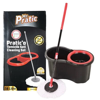 £15.95 • Buy Spinning Mop & Bucket Handle With Microfibre Head Easy 360°Magic Rotating 14 L