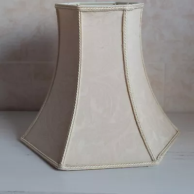 Vintage Retro Table Lamp Shade Bell Cream Damask Braided Cottage Interior H 28cm • £20