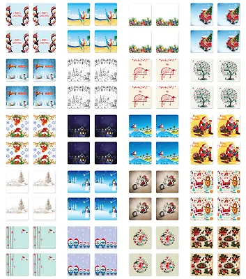 £19.63 • Buy Ambesonne Christmas Theme Coaster Set Of 4 Square Hardboard Gloss Coasters