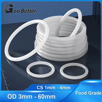 £1.91 • Buy Food Grade O-Ring Silicone Rubber Clear 1mm-4mm Cross Section O Ring 3mm-60mm OD