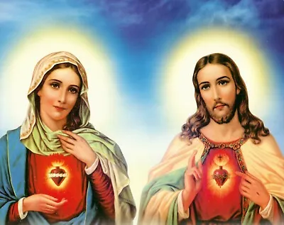 £6.80 • Buy Religious Catholic Icon Sacred Heart Of Mary And Jesus