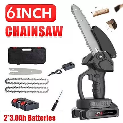 For Makita Battery Electric Cordless 6 Chainsaw One-hand Saw Wood Pruning Cutter • £24.99