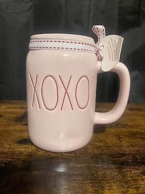 New RAE DUNN Valentines Day “XOXO  Pink Mason Jar Mug • $16