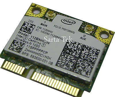 New HP 593530-001 Intel Centrino Wireless-N 1000 112BNHMW B/g/n PCIe Half  • $11.89