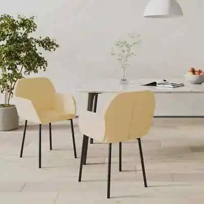 Dining Chairs 2 Pcs Cream Velvet VidaXL • $149.41