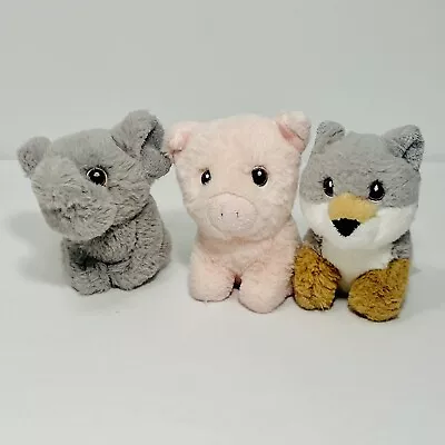 Aurora Eco Nation Wolf Elephant Pig Mini Plush 6” Stuffed Animals Lot Of 3 • $9.84