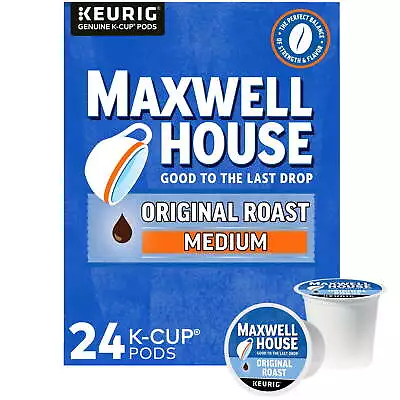 Maxwell House Original Roast Ground Coffee K-Cup Pods Caffeinated 24Ct 8.3Oz Box • $15.97