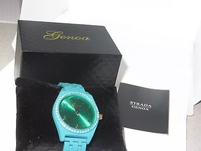 Genoa Turquoise Color Quartz Watch Men's Jewelry W/ Box (852V) • $8.99