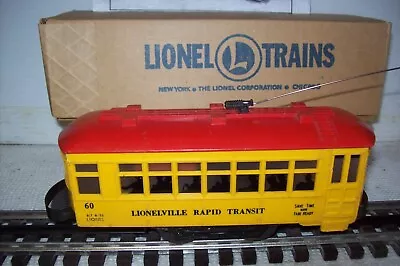 Hte Lionel Postwar #60 Lionelville Trolley (blk Letters) W/box & Copy Of Instr. • $99