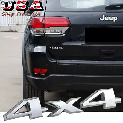 Chrome 4x4 Letter Off-Road Emblem Badge For Jeep Grand Cherokee Compass Wrangler • $13.99