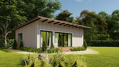 Custom 770 Sq.ft Modern House Plan 2 Bedroom 1 Bathroom & Free CAD File • $29.99