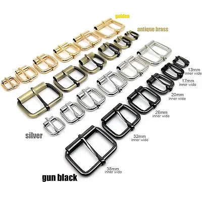 Metal Leather Hand Bag Shoe Strap Belt Rectangle Adjust Roller Pin Buckle Ring • £5.15