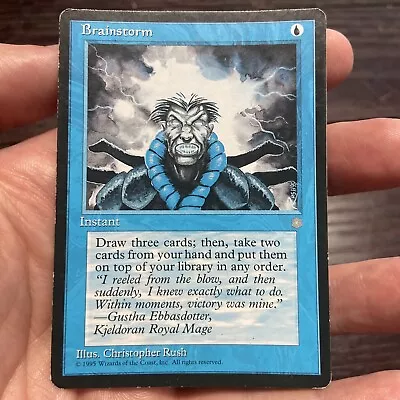 Brainstorm MTG Ice Age Alter Non-Factory Misprint Sunfaded Albino • $12.99