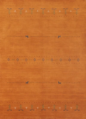 $157.99 • Buy Orange Wool Tribal Gabbeh Oriental Area Rug 4'x6' Hand-knotted All-Over Carpet