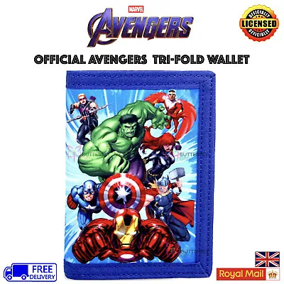 Official Marvel Avengers Wallet Kids Zipped Compartment Coin Card Tri Fold  • £7.95