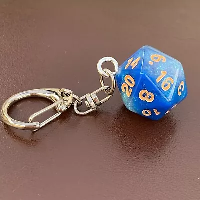 £2.49 • Buy D20 Dice Keyring - Blue - Shimmer - Dice - Geek - Games Master - D&D.