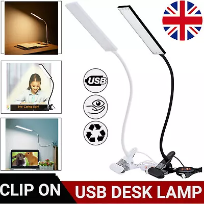 48 LED Desk Lamp Adjustable Table Light Dimmable Eye-Caring With Clamp UK • £10.99