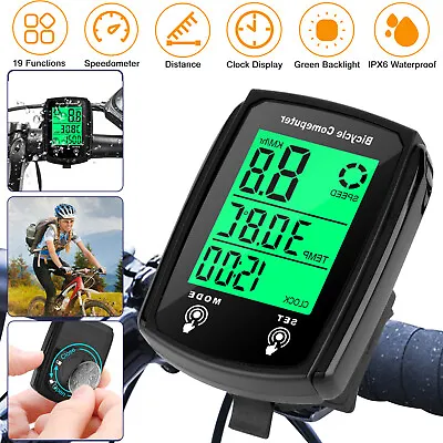 Bicycle Speedometer Cycle Digital Odometer Bike Computer Waterproof Touch Screen • $11.48
