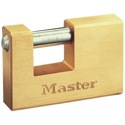 Master Lock 606EURD Rectangular 63mm Solid Brass Body Shutter Padlock • £13.60
