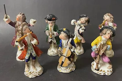 Original Sitzendorf (Germany) Porcelain 7-Piece Monkey Orchestra Figurines • $1725