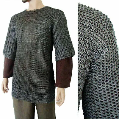 Chain Mail Flat Riveted With Flat Washer Shirt Chain Mail Haubergeon Armor • £145.76