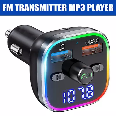 £9.53 • Buy MP3 Player Car Kit With Bluetooth FM Transmitter 2USB Charging Port Wireless Kit
