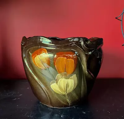 J. B. Owens Pottery Utopian Blended Tulips Jardiniere 1900 Arts Crafts Planter • $38