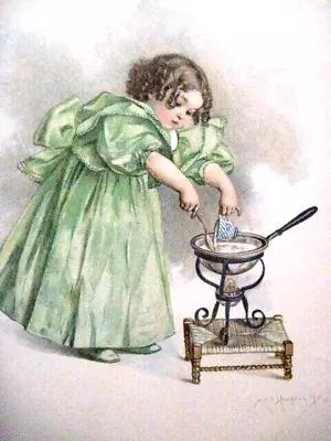 Darling 1897 Book Plate Of Print By  Maud Humphrey  Titled   The Cook  * • $47