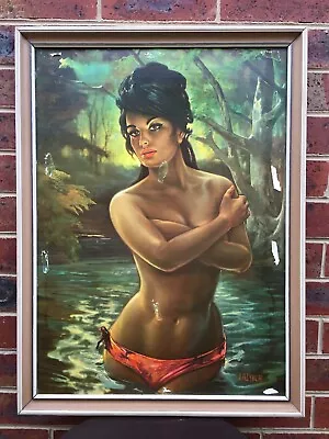 Wonderful Original Vintage Print Lynch NYMPH Mid Century & Beautifully Framed • $299.99